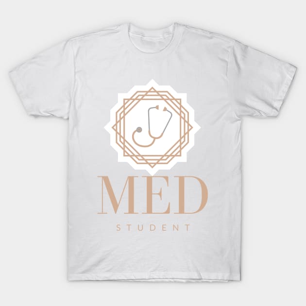 Med Student Stethoscope White T-Shirt by LennyMax